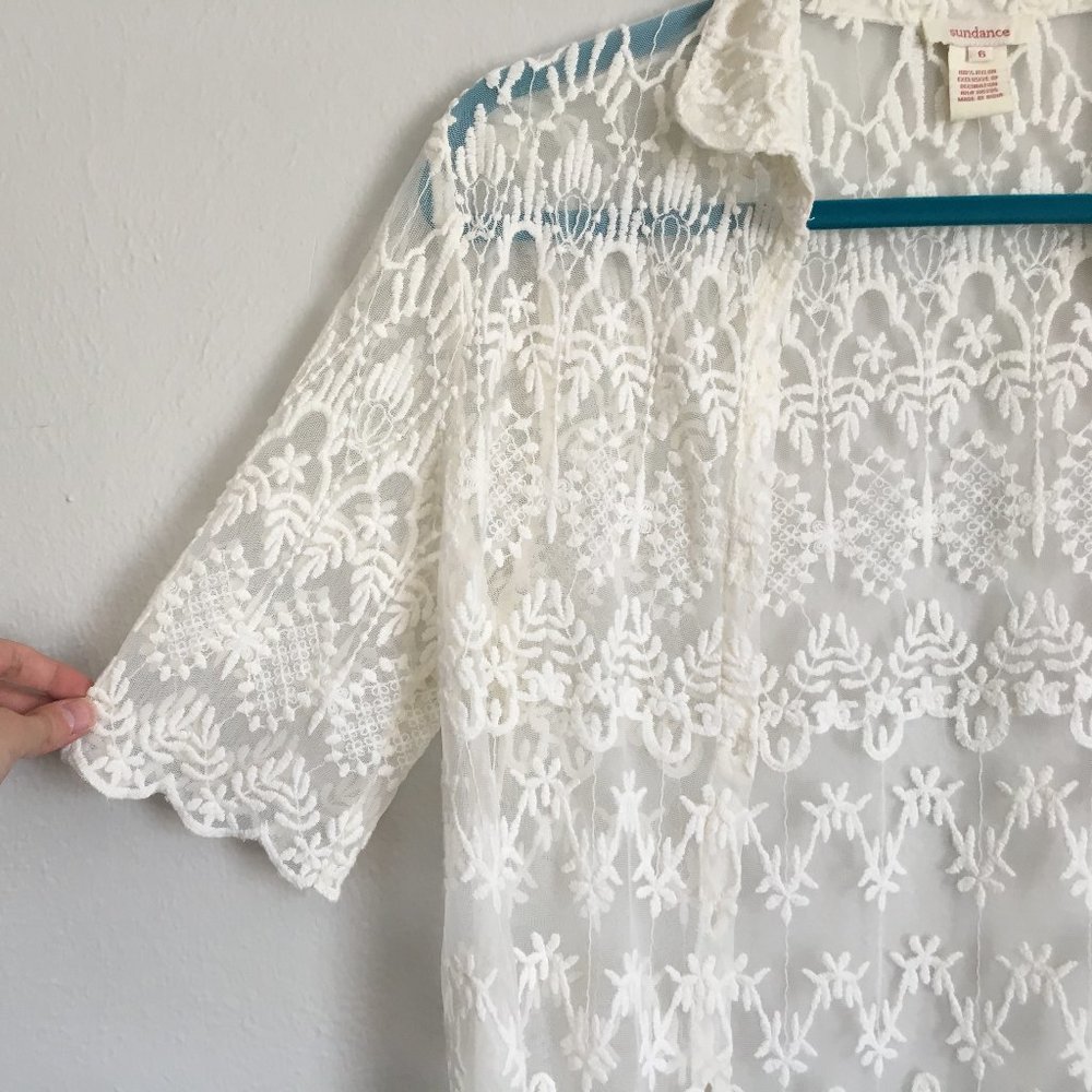 Sundance Lace Button Down Top Size 6